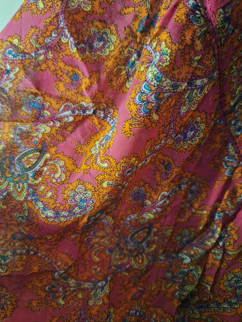 J. Jill Orange Paisley Peasant Blouse - Picture 4 of 5